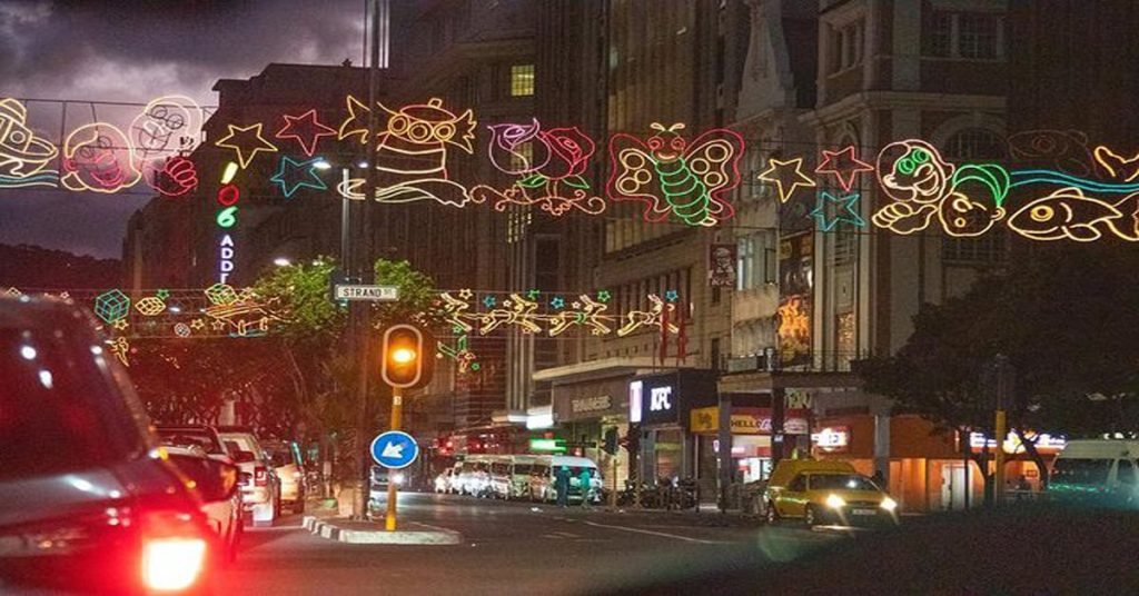 Christmas lights in Cape Town