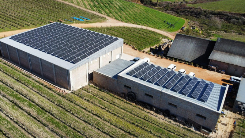 Creation Wines solar panel roofs