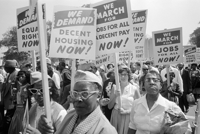 Protesters at the 1956 Women's March